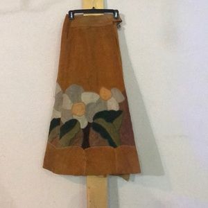 Vintage leather skirt with leather patchwork